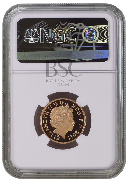 Elizabeth II, 2011 Gold Proof "Cardiff" One Pound NGC PF69 Ultra Cameo