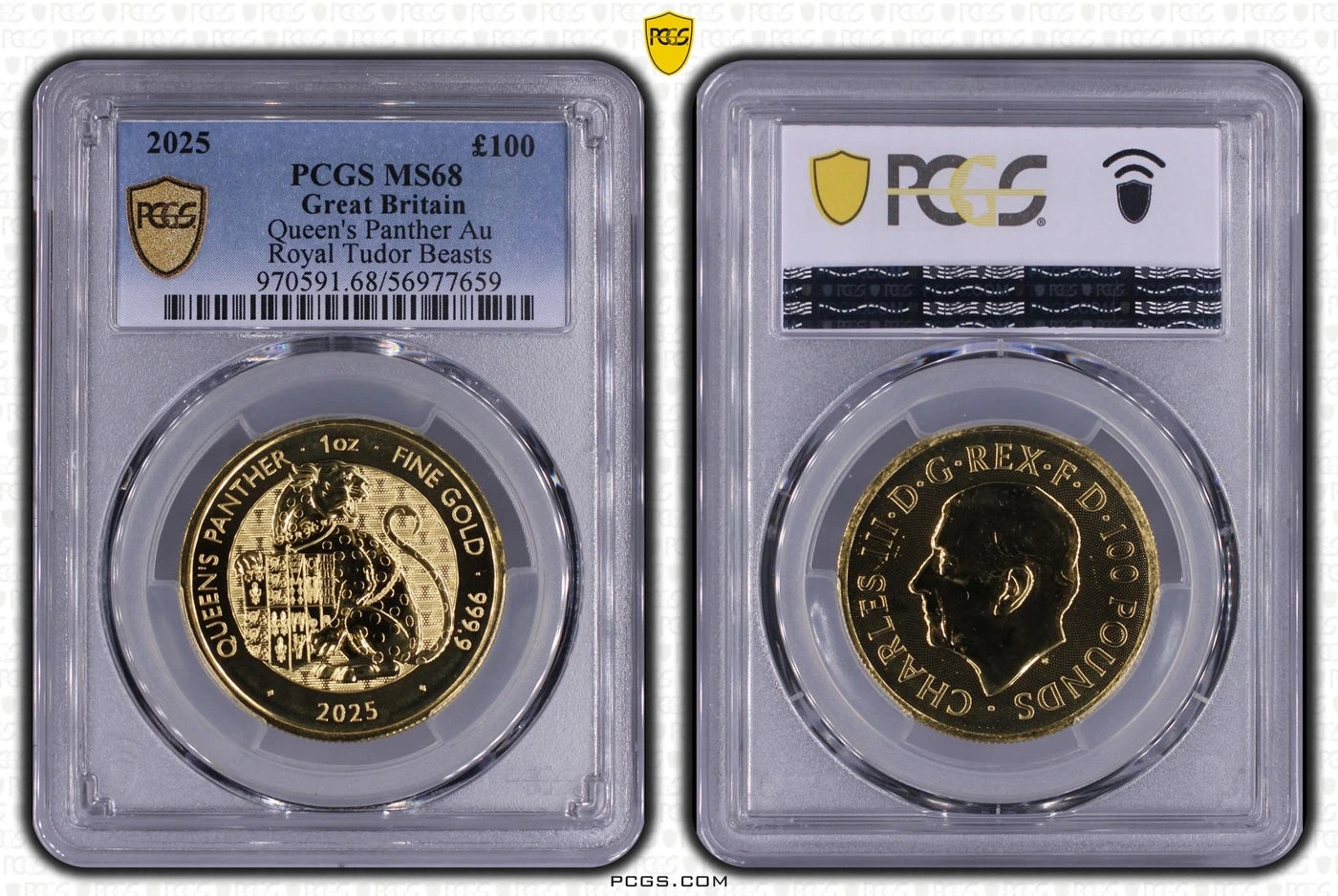 2025 Queen’s Panther, 1oz gold coin in a PCGS MS68 holder