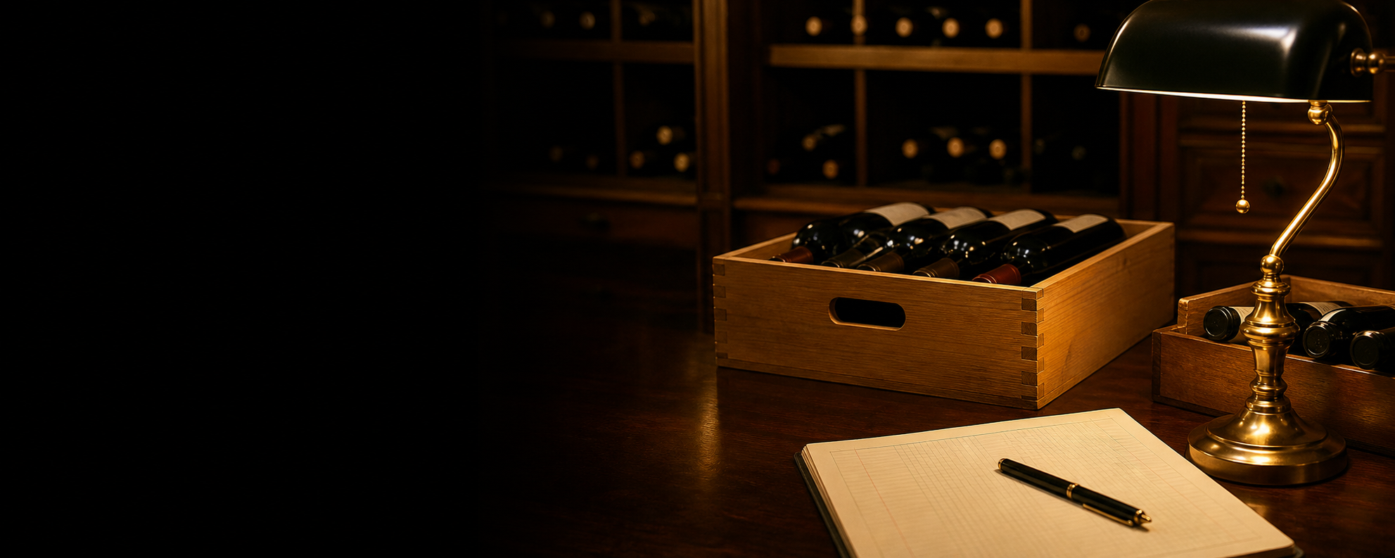 A case of vintage wine held in bonded storage